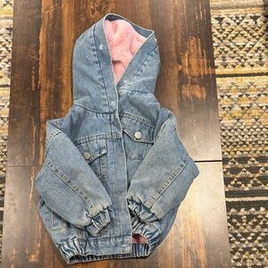 Kids Denim Jacket with Pink Lining